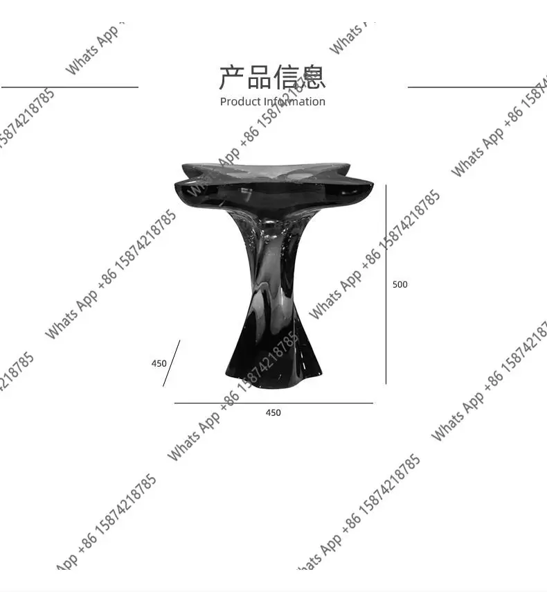 Light luxury minimalist furniture/model room household special-shaped transparent amber resin coffee table