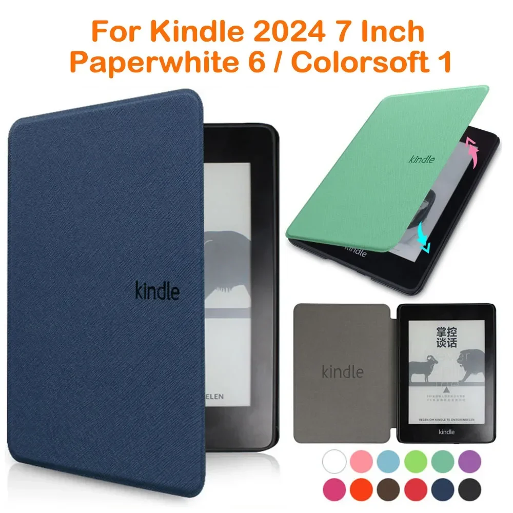 

Чехол для Kindle Paperwhite 2024 12-го поколения и Colorsoft, 7-дюймовый номер модели. SA569P SA568B Магнитный защитный чехол 7 дюймов