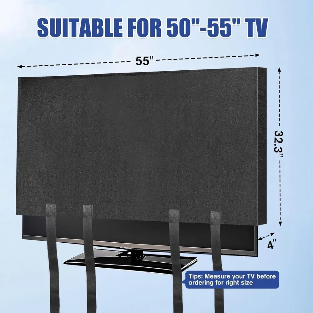 TV Cover for 65 Inch Screens - Premium Felt Dust and Scratch Protection Cover for Moving Storage Renovations and Transport