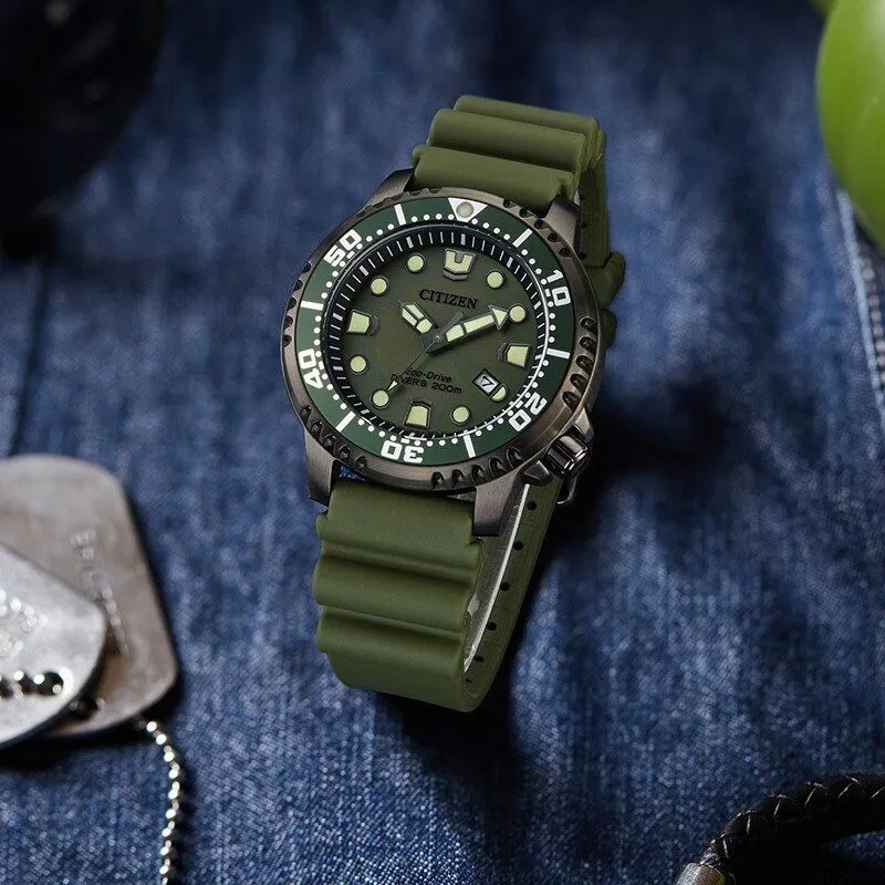 CITIZEN BN0157-11X Men's Wrist Watch Promaster Marine Series Eco-Drive Powered Watch 200M Diving Luminous Hands Date Display