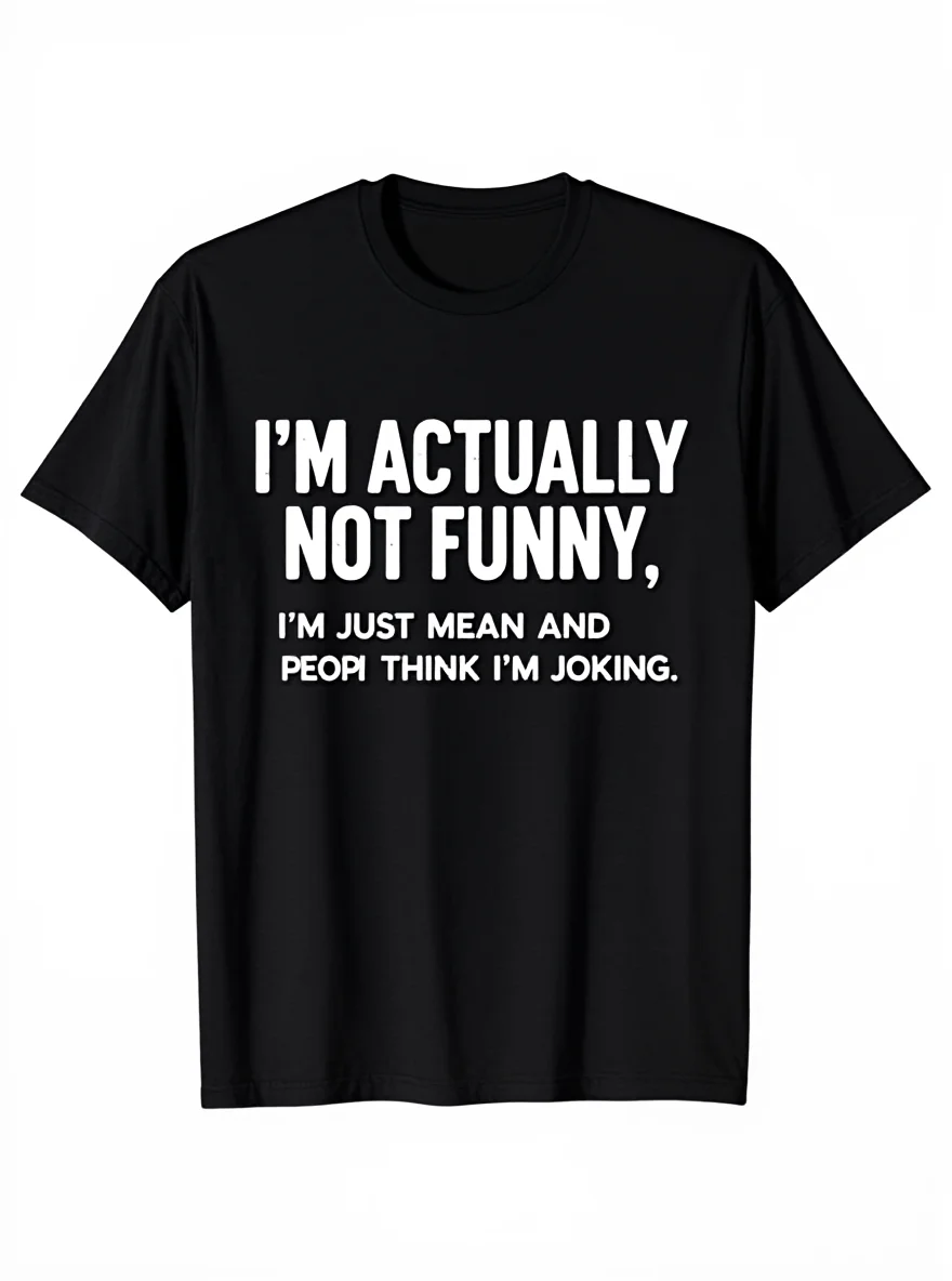 Camiseta antisocial engraçada – Sarcástico "I Am Mean Not Funny" 100% algodão camiseta casual