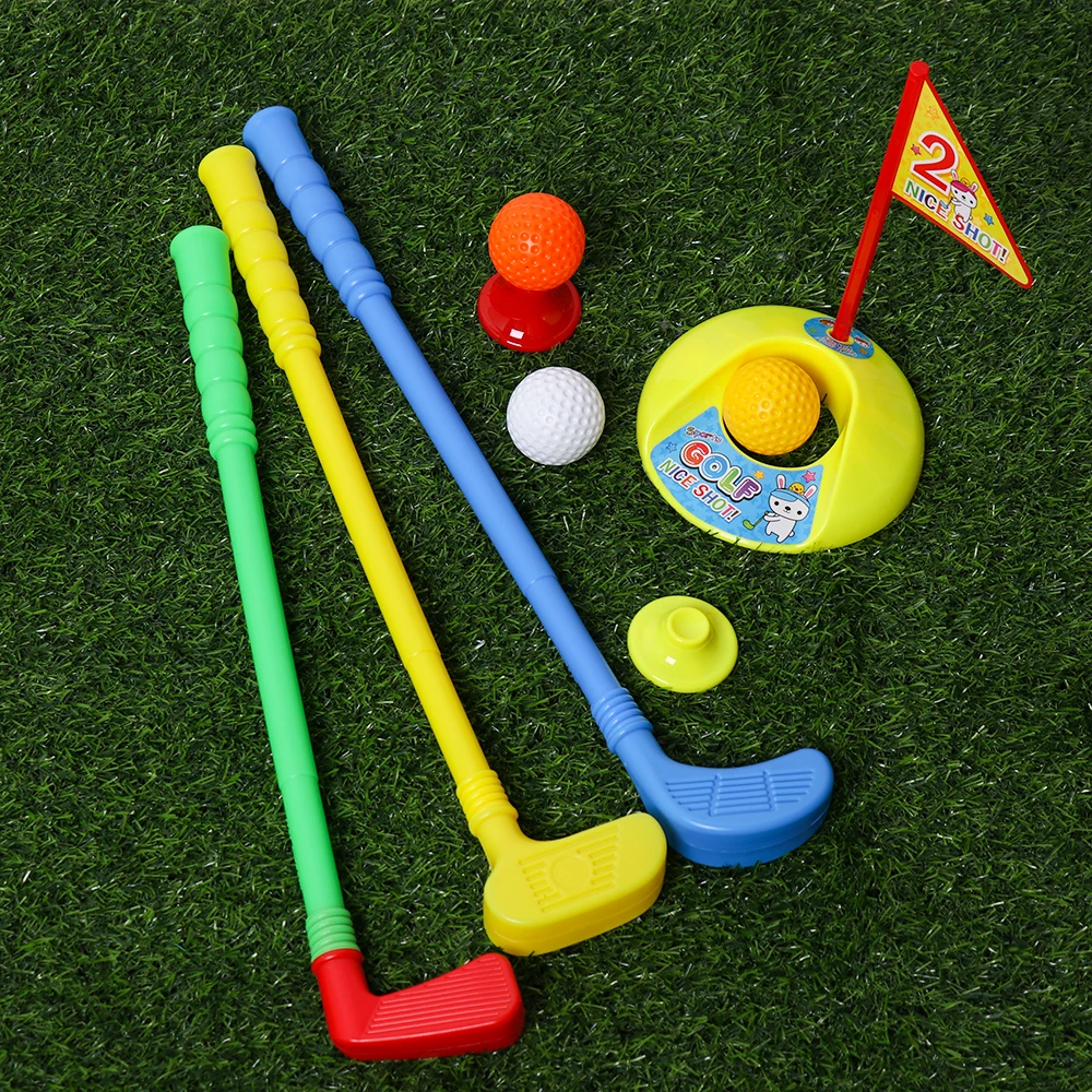 Multicolor Ball Golf Ball Bar Set para Crianças, Hole Game Kit, Prática Toy Supplies, Equipamento Esportivo para Crianças, Indoor e Outdoor, 9Pcs