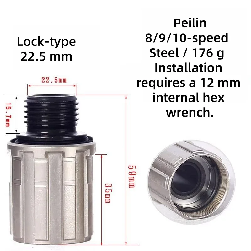 Stainless Steel Freehub Body Designed to Fit Standard 8 Speed 9 Speed 10 Speed and 11 Speed Bicycle Hub Dimensions and Threads