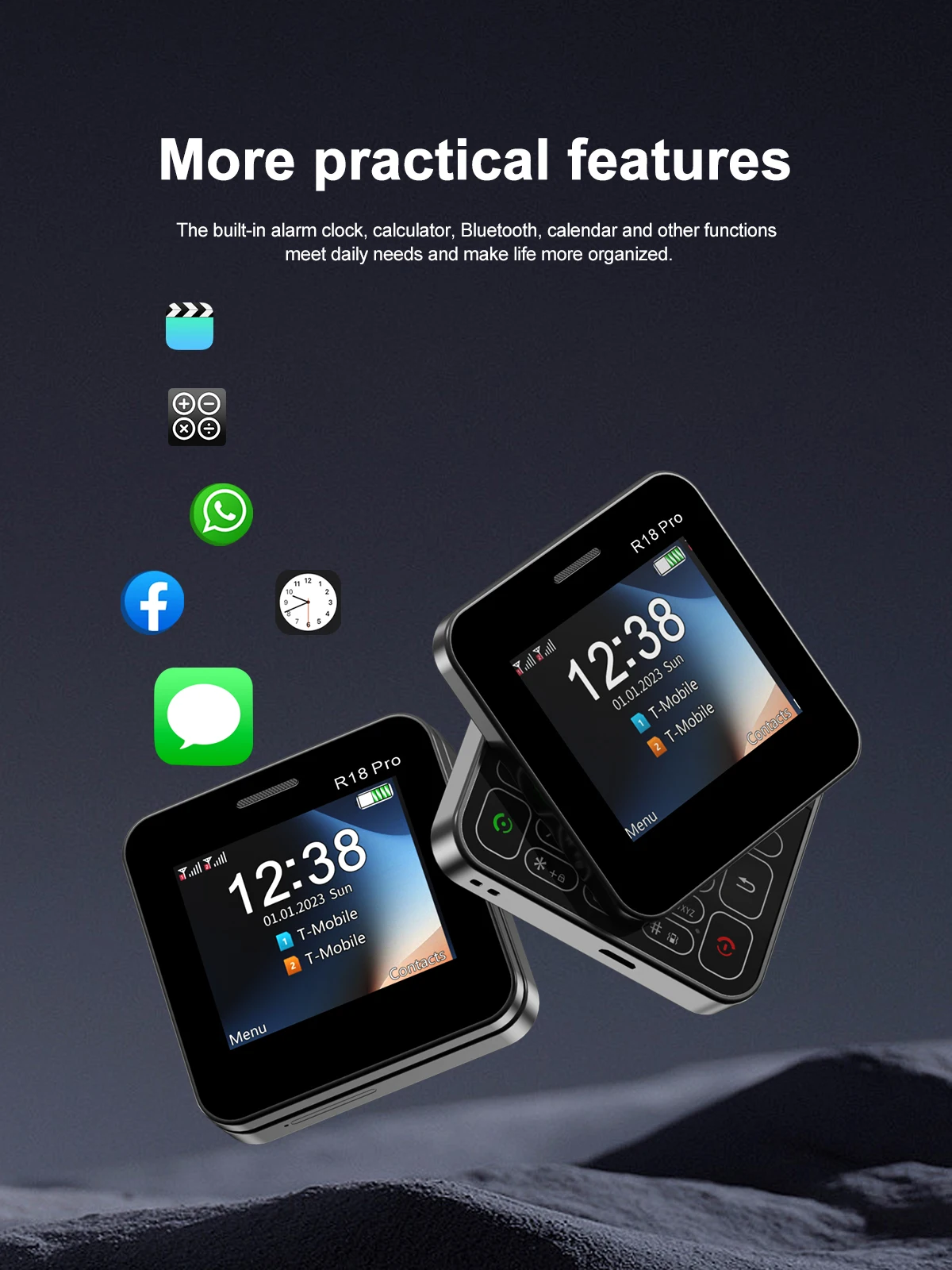 SERVO Mini Mobile Phones Rotating Screen 2G GSM Dual SIM Standby 2.4" Display Speed Dial Blacklist Magic Voice Small Phone