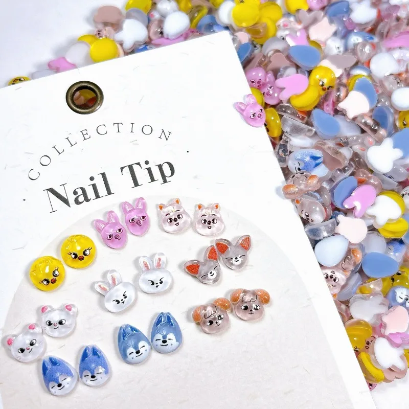 10/20PCS Women Anime Nail Accessories SKZ ooed DIY Creative Fingernail Decor Cartoon Cute Resin Ornament for Nails Birthday Gift
