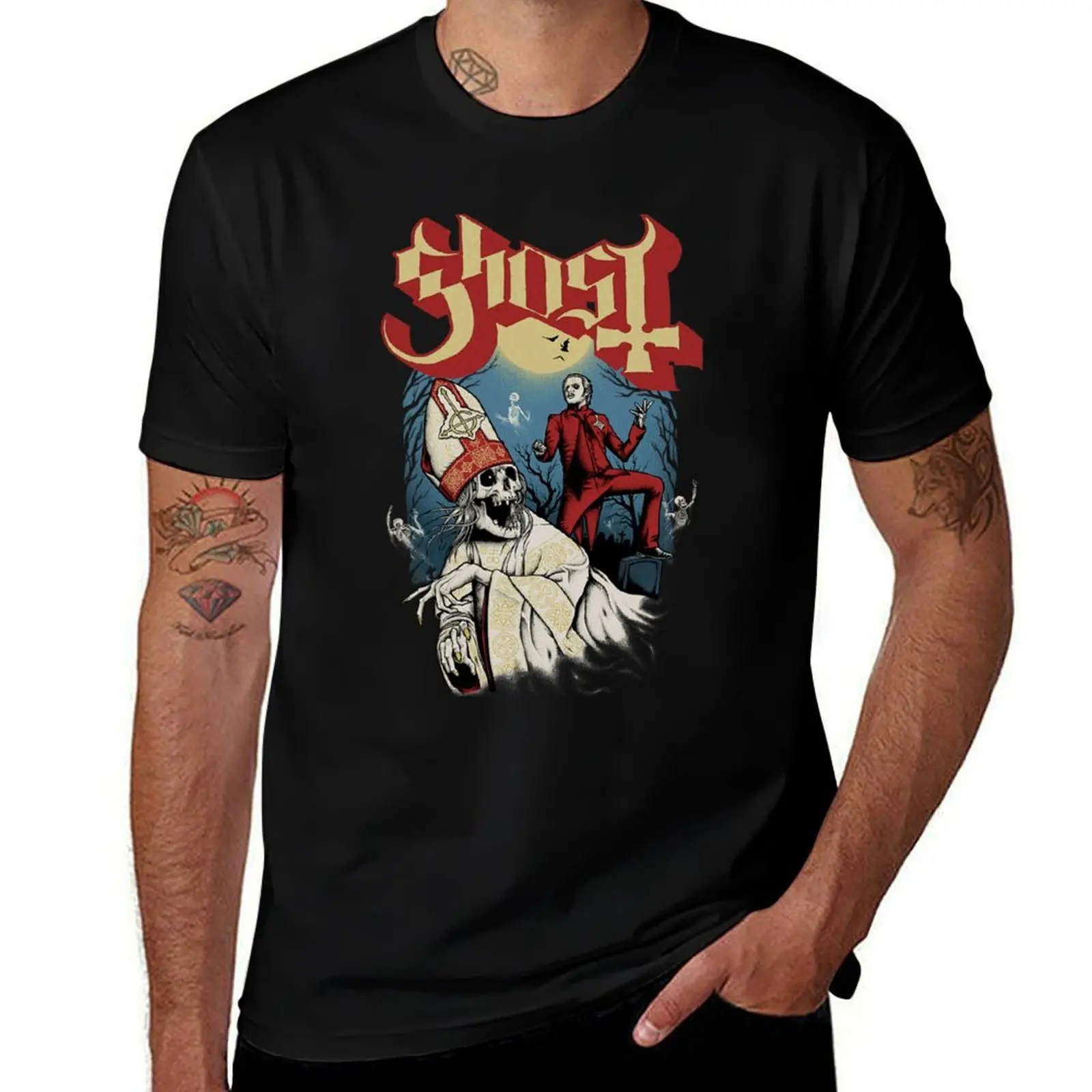 

Ghost Graveyard Rock Band Death Metal Pastel Goth Gift For Men, For Women T-Shirt customs kawaii clothes black t shirts for men
