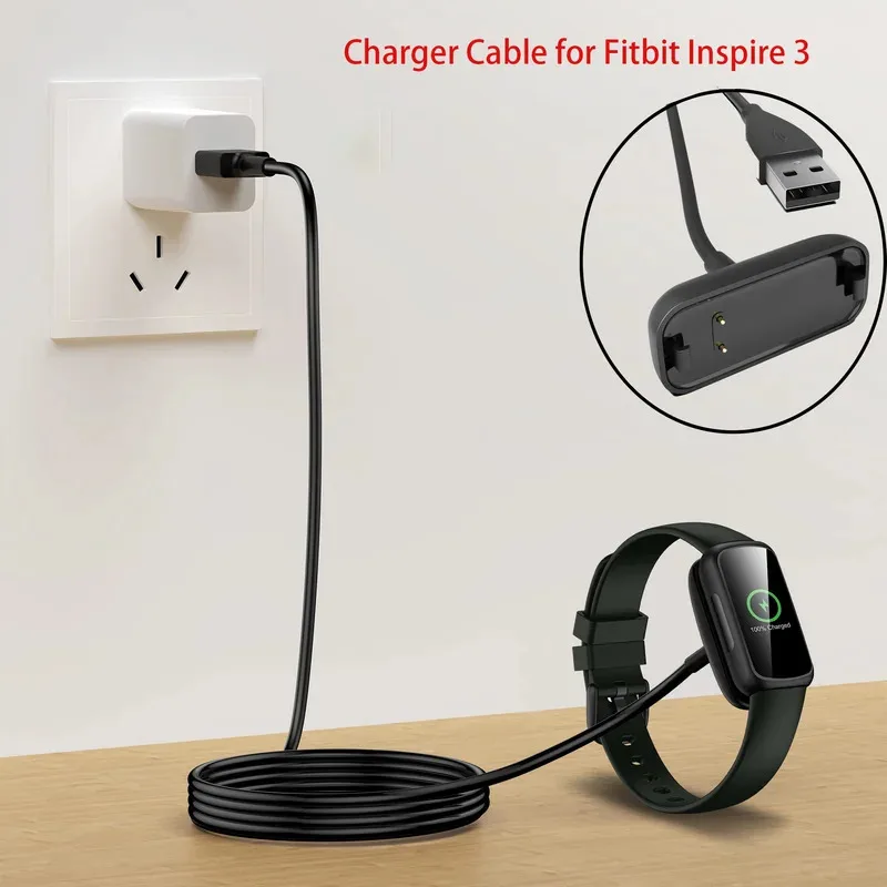 Voor Fitbit Inspire 3 USB Smart Watch-oplader Vervangende opladerkabel 3,3ft / 1m