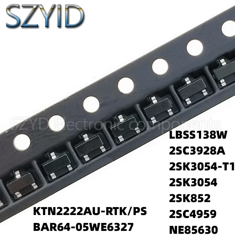 100PCS SOT323  KTN2222AU-RTK/PS BAR64-05WE6327 LBSS138W 2SC3928A 2SK3054-T1 2SK3054 2SK852 2SC4959 NE85630