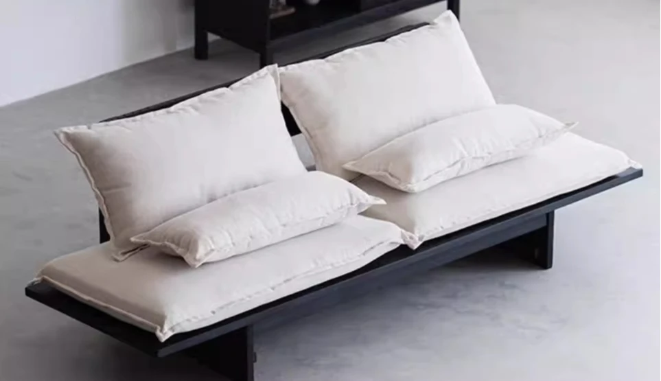 

Solid wood sofa ash wood carbonized black leisure chair B & B living room double sofa chair simple