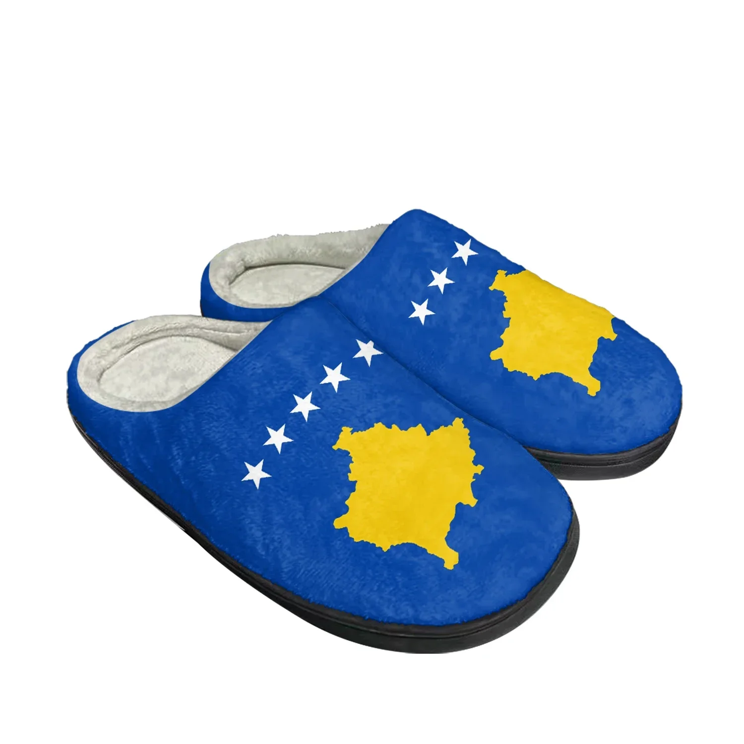

Kosovo Flag Pristina Home Cotton Slippers Mens Womens Plush Bedroom Keep Warm Shoes Thermal Indoor Slipper Custom Made Shoe