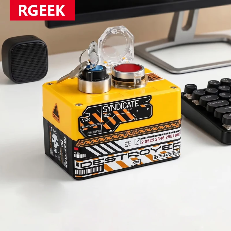 RGEEK Wireless Remote Control PC Power Switch Button with Key Lock, Dual Control PC Start Button