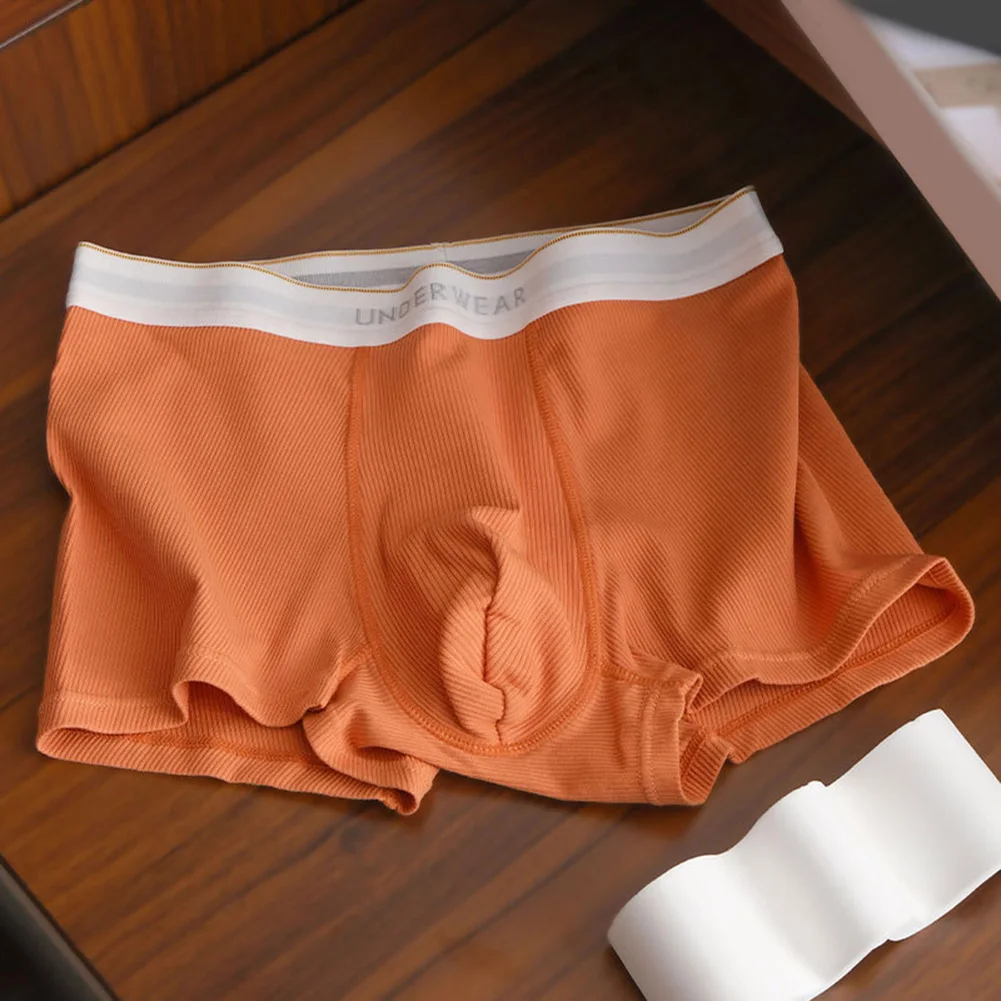Boxers For Men Solid Daily Cotton Middle Waist Underwear Breathable Boxer Briefs Underpants Panties Bulge Pouch Boxer Slip Homme