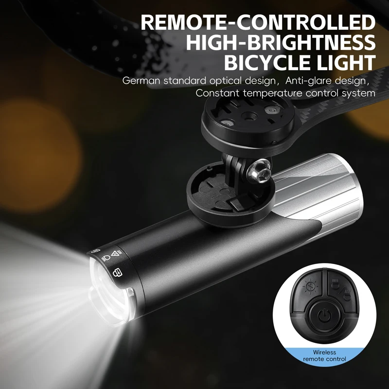 

2000 люмен велосипедная фара беспроводной пульт дистанционного управления антибликовый луч длительный срок службы для ночной езды на горном велосипеде