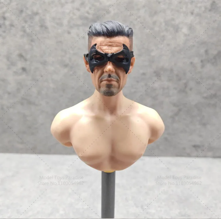 1/6 1/12 escala hombres soldado Cosplay murciélago Robin máscara de ojos superhéroe Retro media cara máscara ajuste 12 pulgadas cuerpo de figura de acción