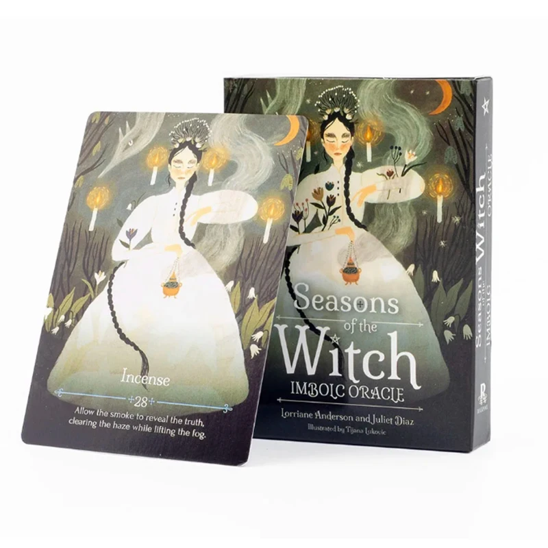 Seasons of The Witch Imbolc Oracle Tarot Board Game 44 Cards for Spiritual Guidance 10.4*7.3cm