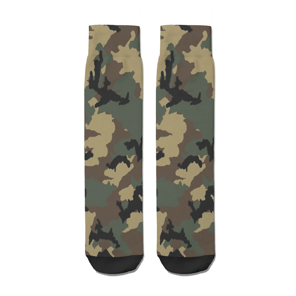 Original Woodland Camo Camouflage Army Straight Socks Male Mens Women Autumn Stockings Polyester Hip Hop