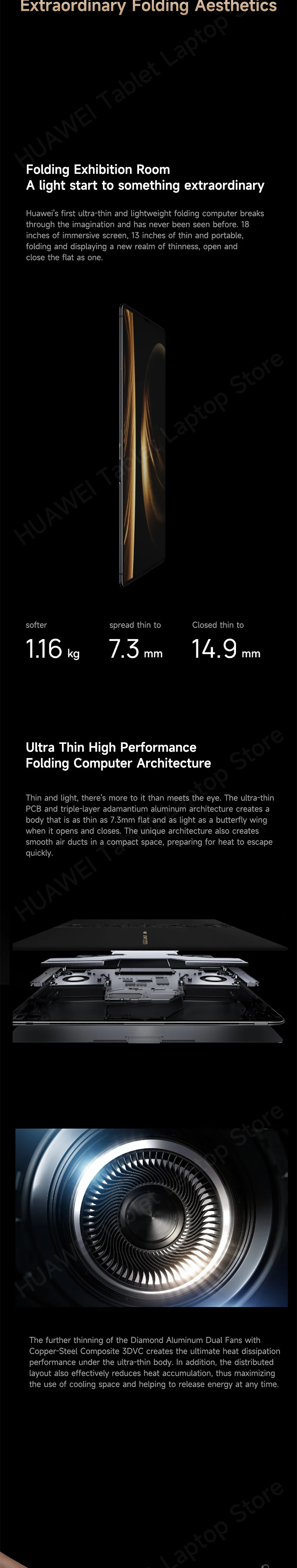 2025 Laptop/Tablet HUAWEI MateBook Fold ULTIMATE DESIGN HarmonyOS 5 CPU Kirin X90 18-inch PaperMatte Touchscreen OLED 1440Hz