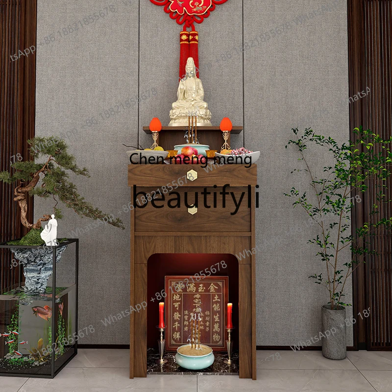 

Landlord Cabinet New Chinese-style offering table Incense case Household Cabinet Table God of Wealth offering 2nd floor Gongtai