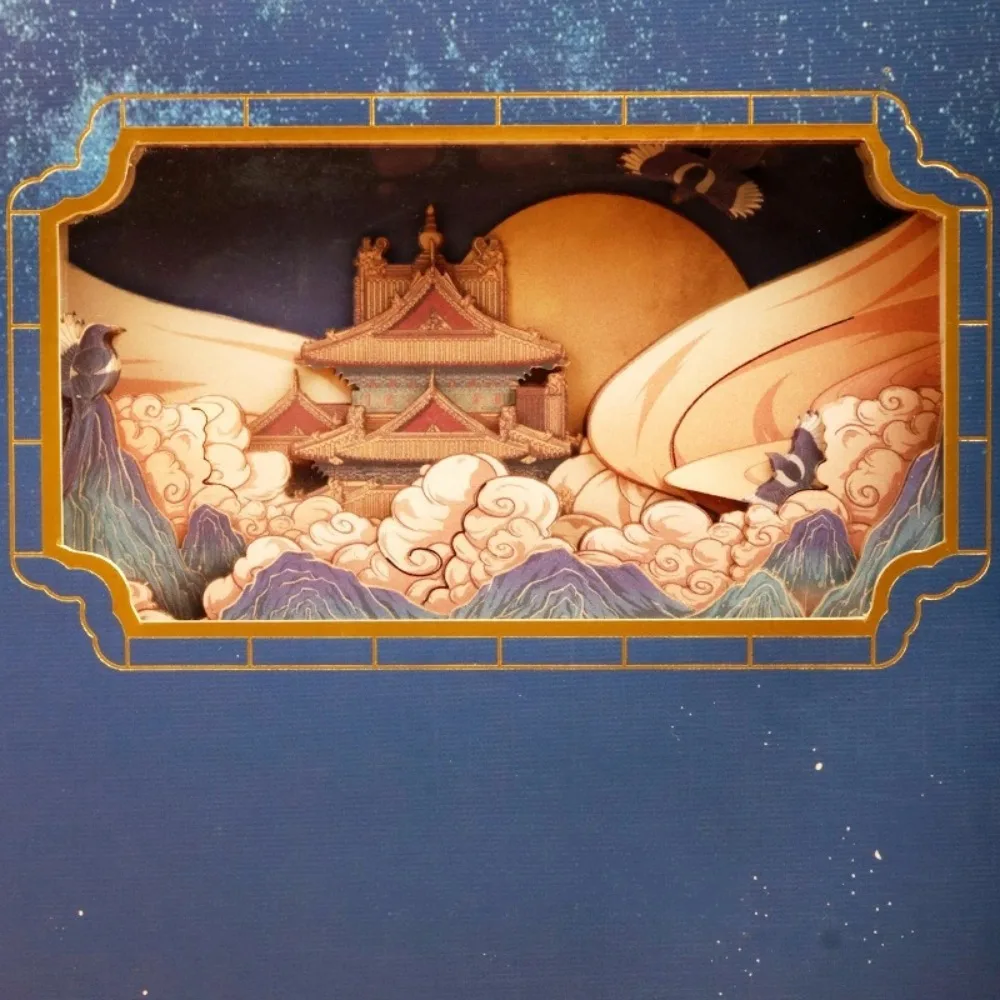 New Palace Star Time Themed 3D Stereo Layered Paper Carving Notebook Seal Check In Hand Account Artistic Design