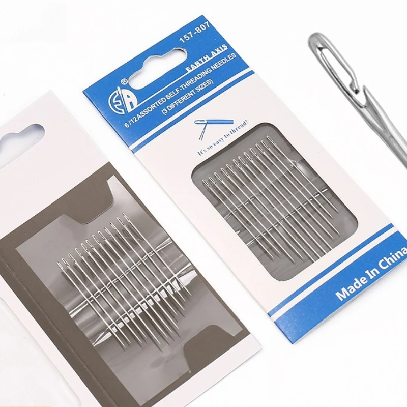 

6pcs/12pcs/set Blind Needle Elderly Hole Hand Household Sewing Stainless Steel Needles Apparel Sewing DIY Accessories