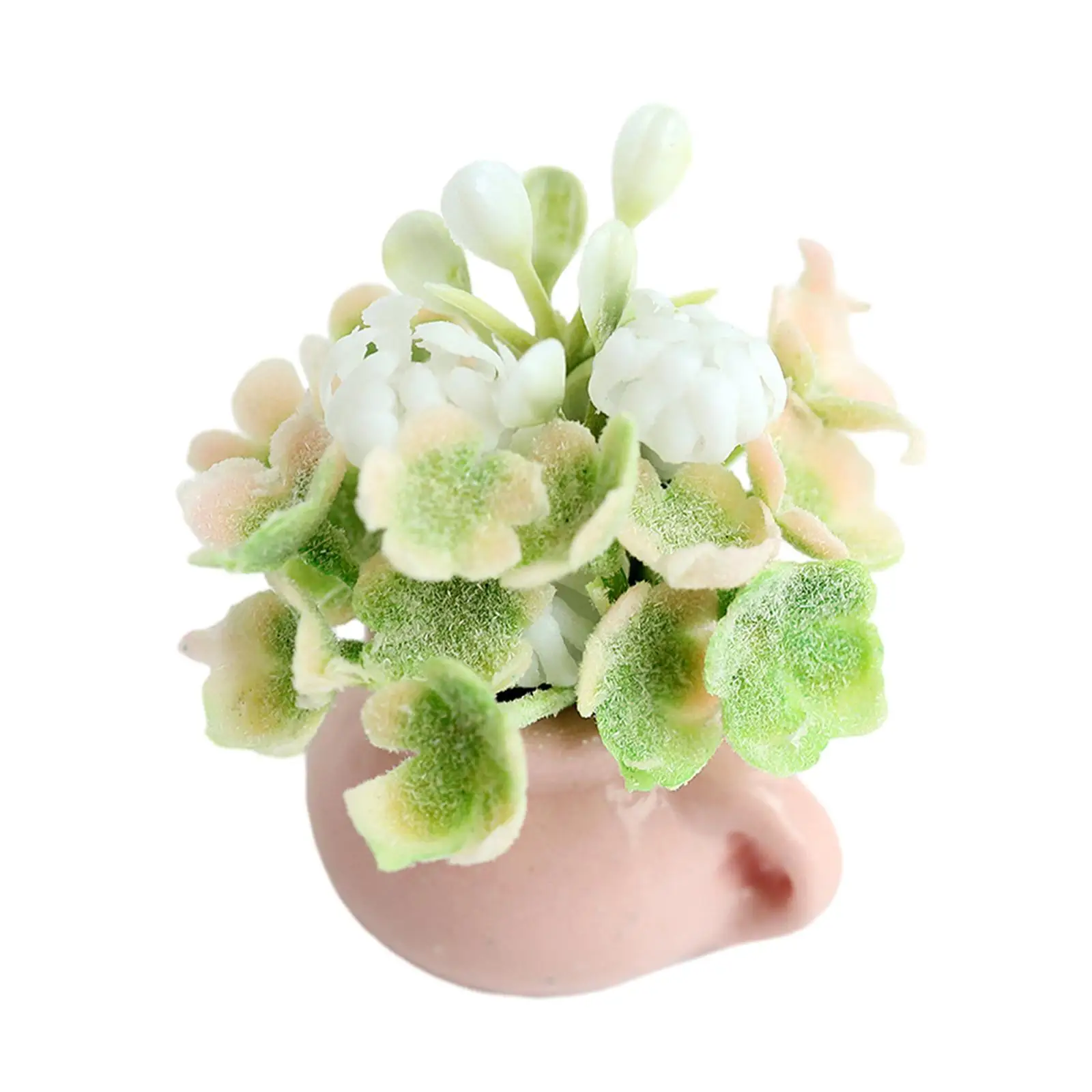 Micro Landscape Tiny Fake Greenery Ornament 1/12 Living Room Artificial Flower Model Miniature Potted Plant Scenery Supplies