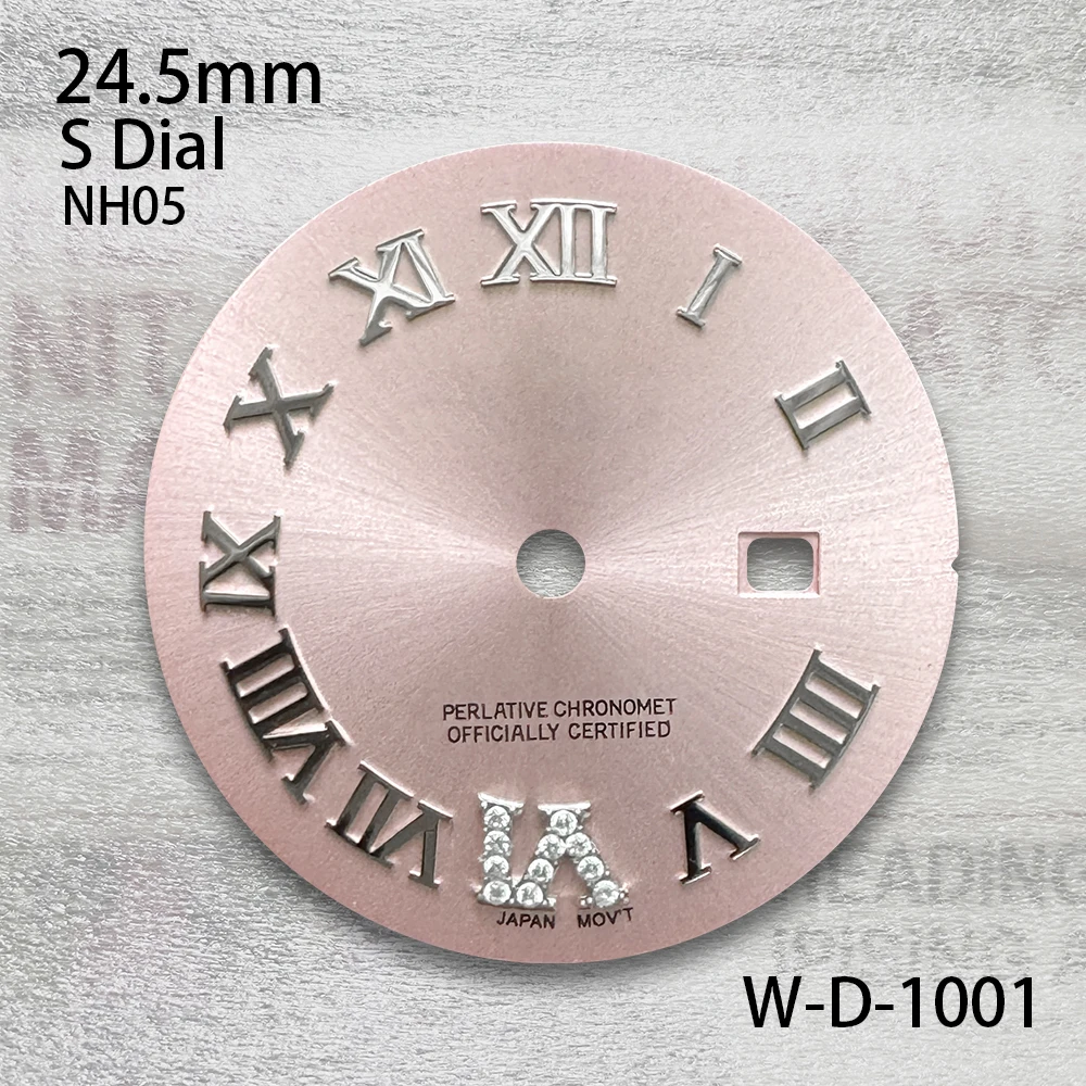 Esfera de diamante con logotipo S de 24,5mm, compatible con movimiento NH305, accesorios de modificación de reloj Sunray de alta calidad para mujer