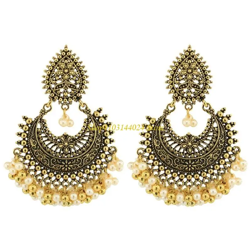 N5KE على الطراز الوطني القرط البوليوود الهندي كوندان الطاووس إسقاط هدية المجوهرات #3