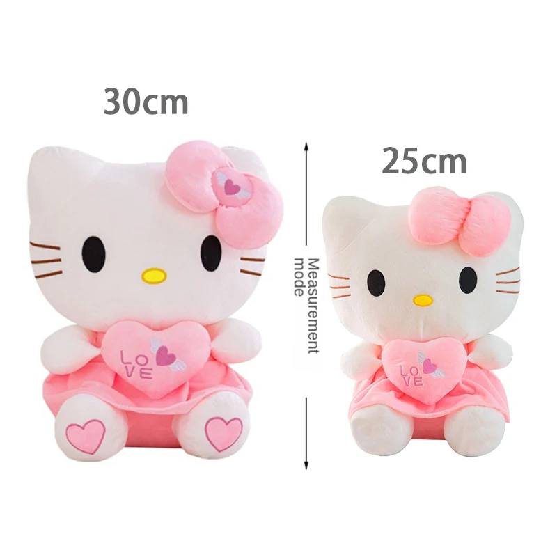 30-25CM Kaiwa Hello Kitty Pink Plush Stuffed Toy Anime Cartoon Plushie Doll Soft Stuffed Pillow For Girl Children Birthday Gifts