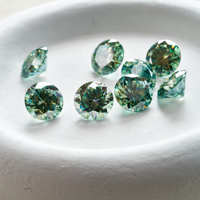 0.1-5CT bluegreen Color moissanite VVS1 3EX Cut Light Blue Green color Moissanite Loose Stone Certified GRA  DIY  silver Jewelry