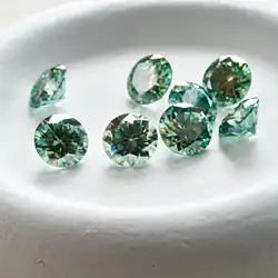 0.1-5CT bluegreen Color moissanite VVS1 3EX Cut Light Blue Green color Moissanite Loose Stone Certified GRA DIY silver Jewelry