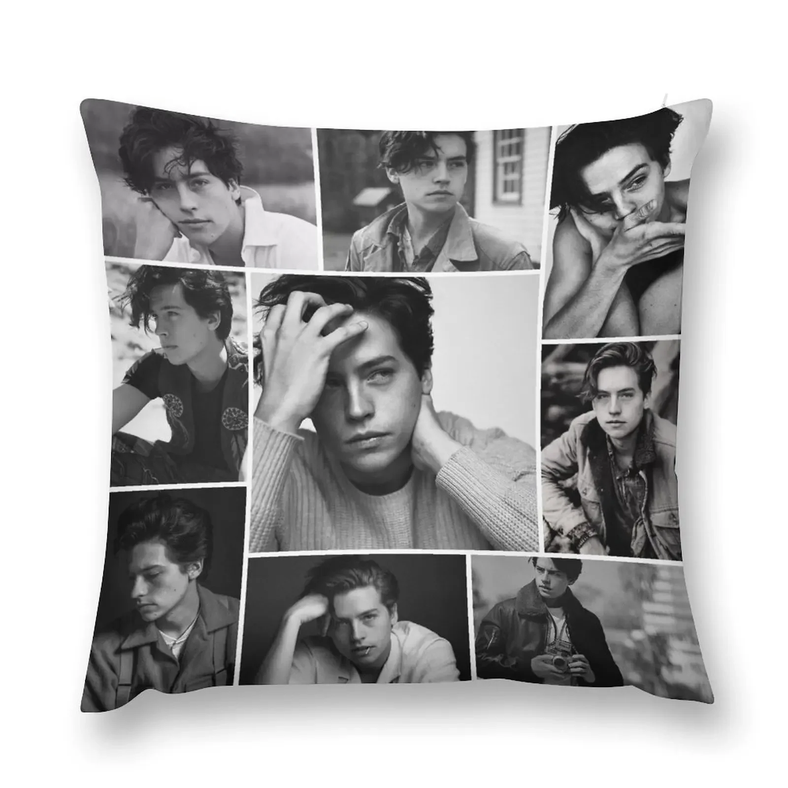 Cole sprouse Black and white Throw Pillow sleeping pillows home decor items Custom Cushion pillow