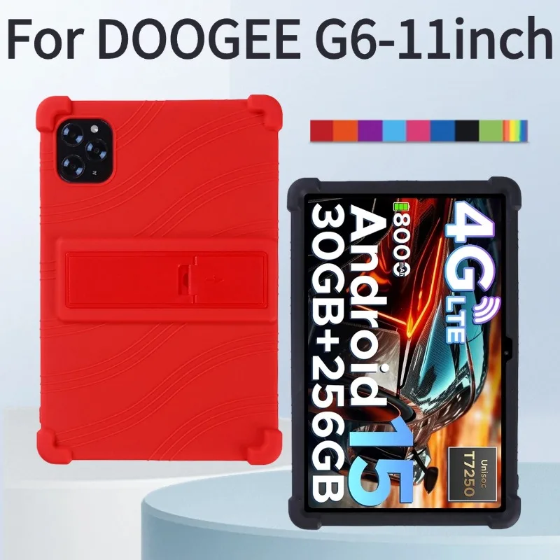 

Чехол для планшета DOOGEE G6, 11 дюймов, Android 15, противоударный мягкий силиконовый защитный чехол с подставкой