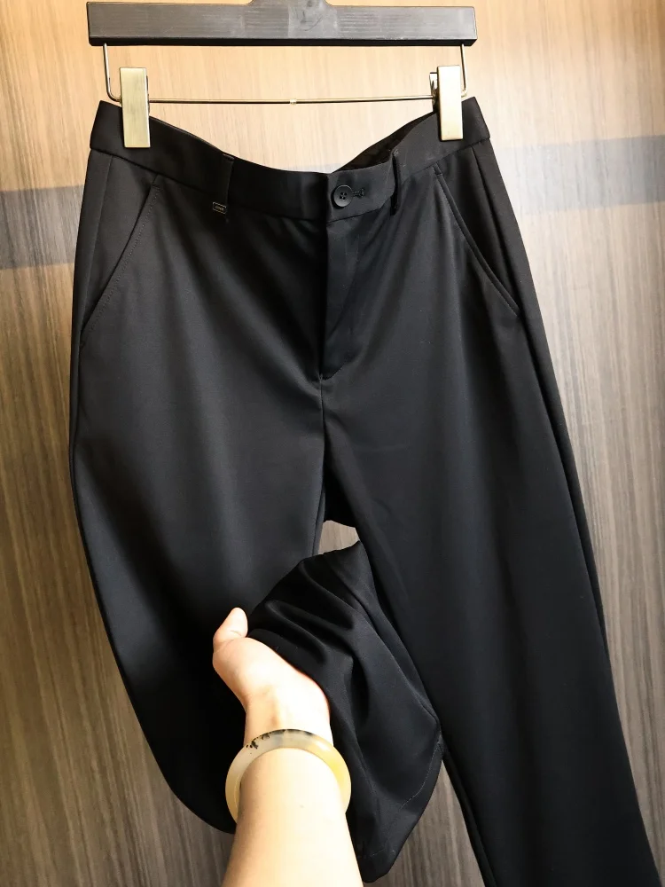 Six-Dimensional Elastic Business Casual Men's Pants Straight Leg Summer Commuter Trousers Comfortable Stretchy Fabric