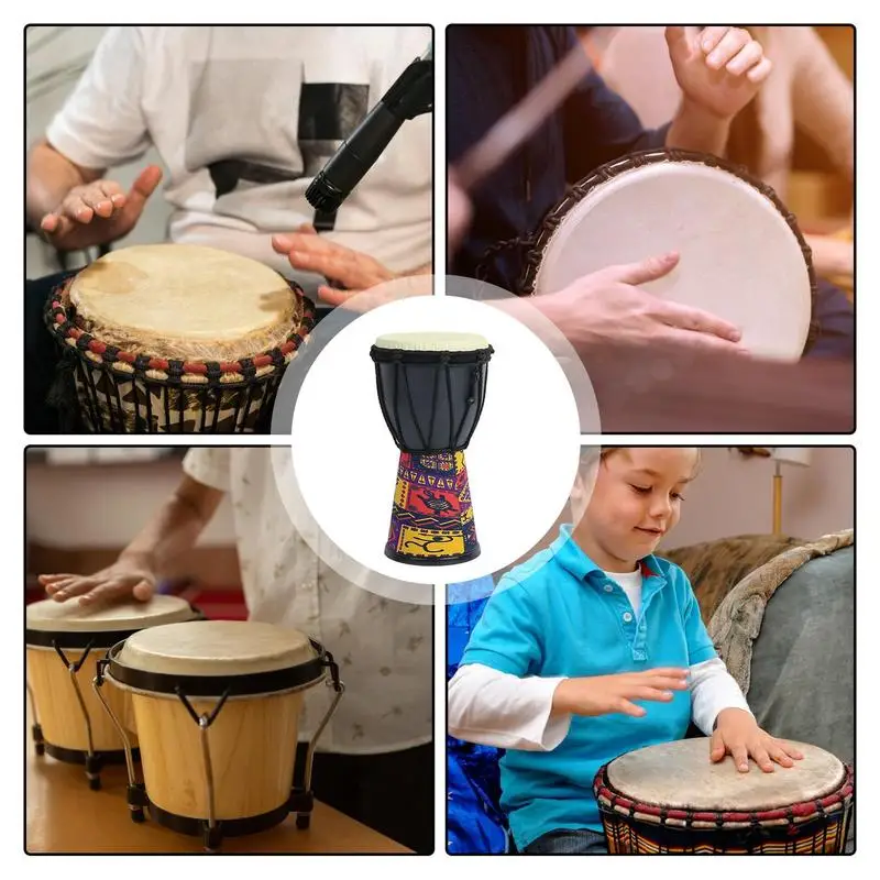 African Drums Carved Bongo Lightweight Hand-Carved Professional Goatskin Kids Bongo For Adults Beginners Kindergarten Music