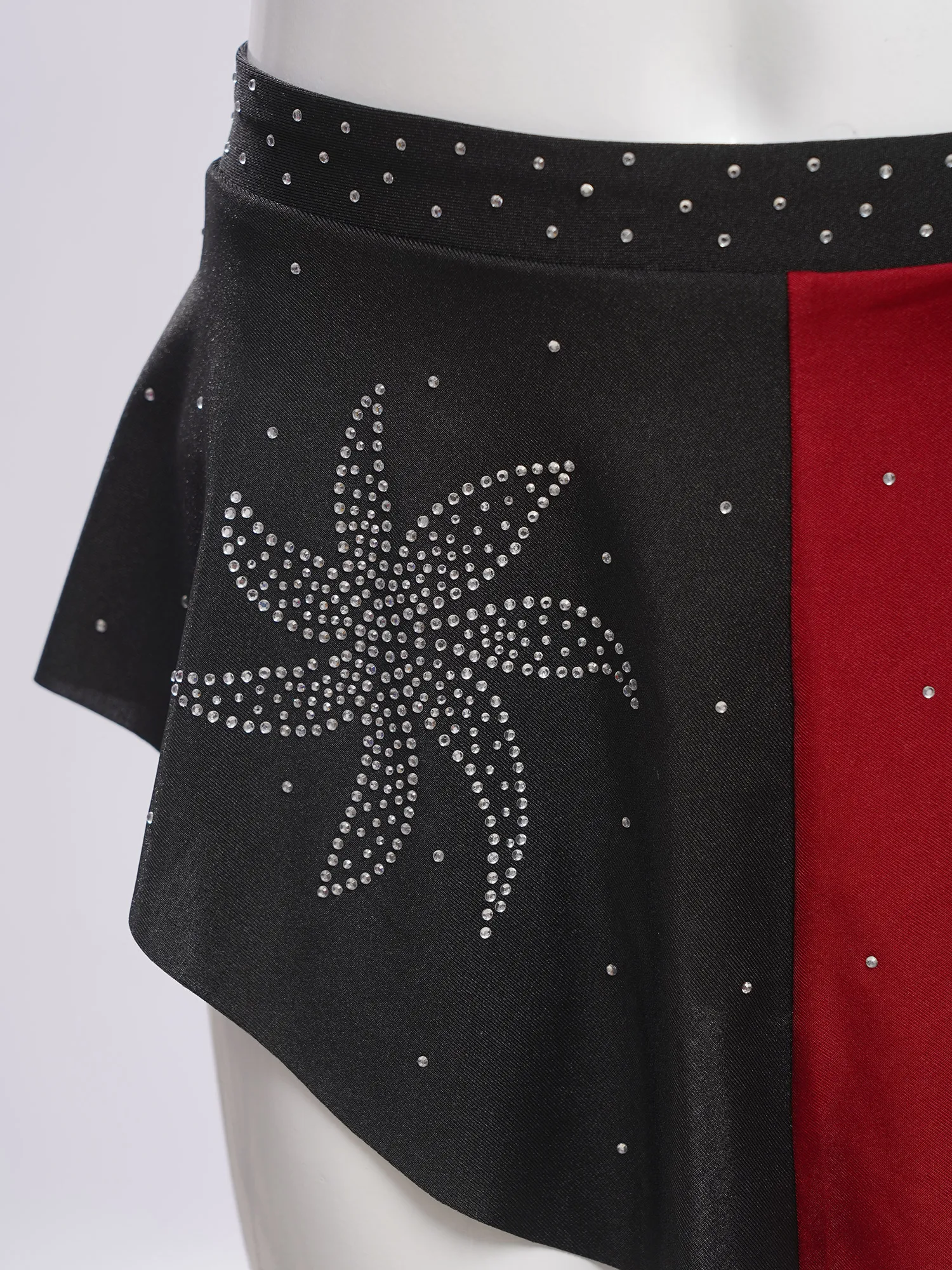 أطفال بنات الشكل التزلج الرقص ملابس رقص غنائية التنانير الباليه الرقص اللون كتلة لامعة الراين المدمج في ملخصات التنانير #5