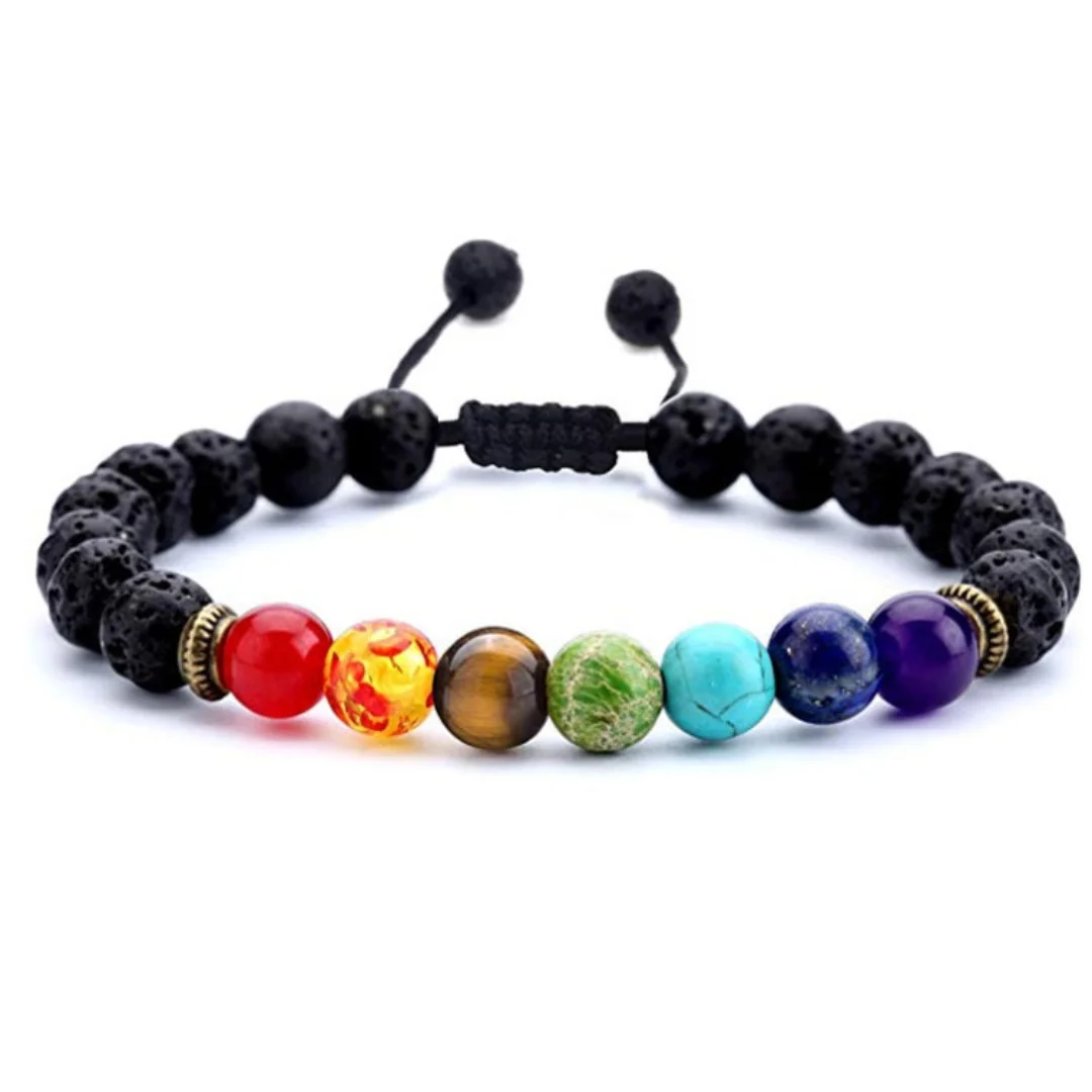 Chakra Bracelets for Women Rock 7 Chakras Crystals and Healing Stones Bracelets 8mm Crystal Bracelets Yoga Beaded Bracelets