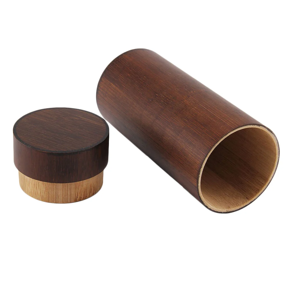 

1Pcs Bamboo Sunglasses Case Portable Lightweight Wooden Cylinder Box Durable Scratch Resistant Fine Workmanship
