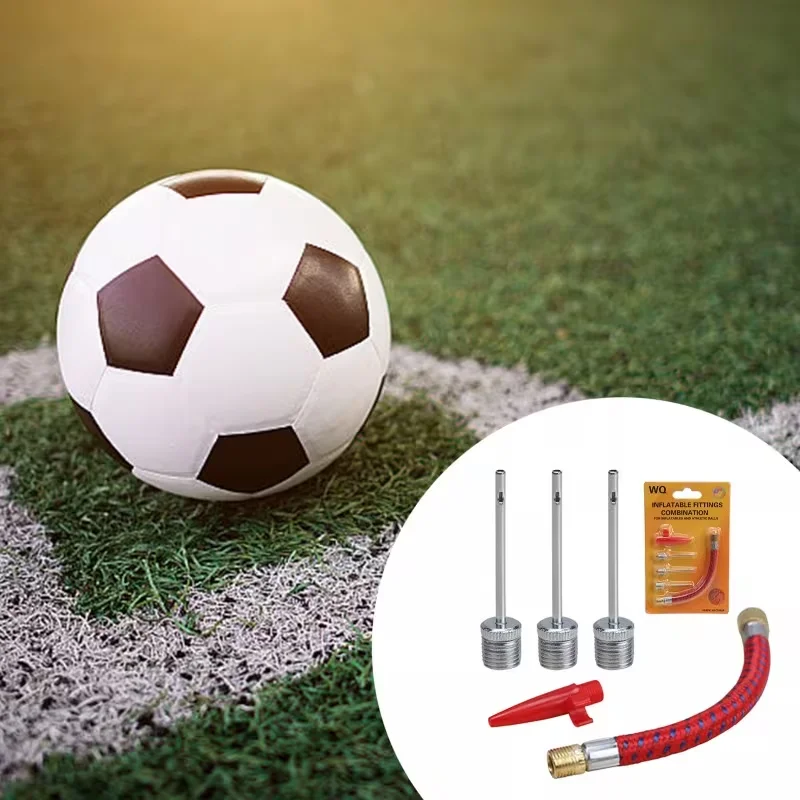 Multi‑Purpose Inflatable Accessories Set, Threaded Ball Needle + Flexible Air Hose + Inflation Nozzle for Sports Balls
