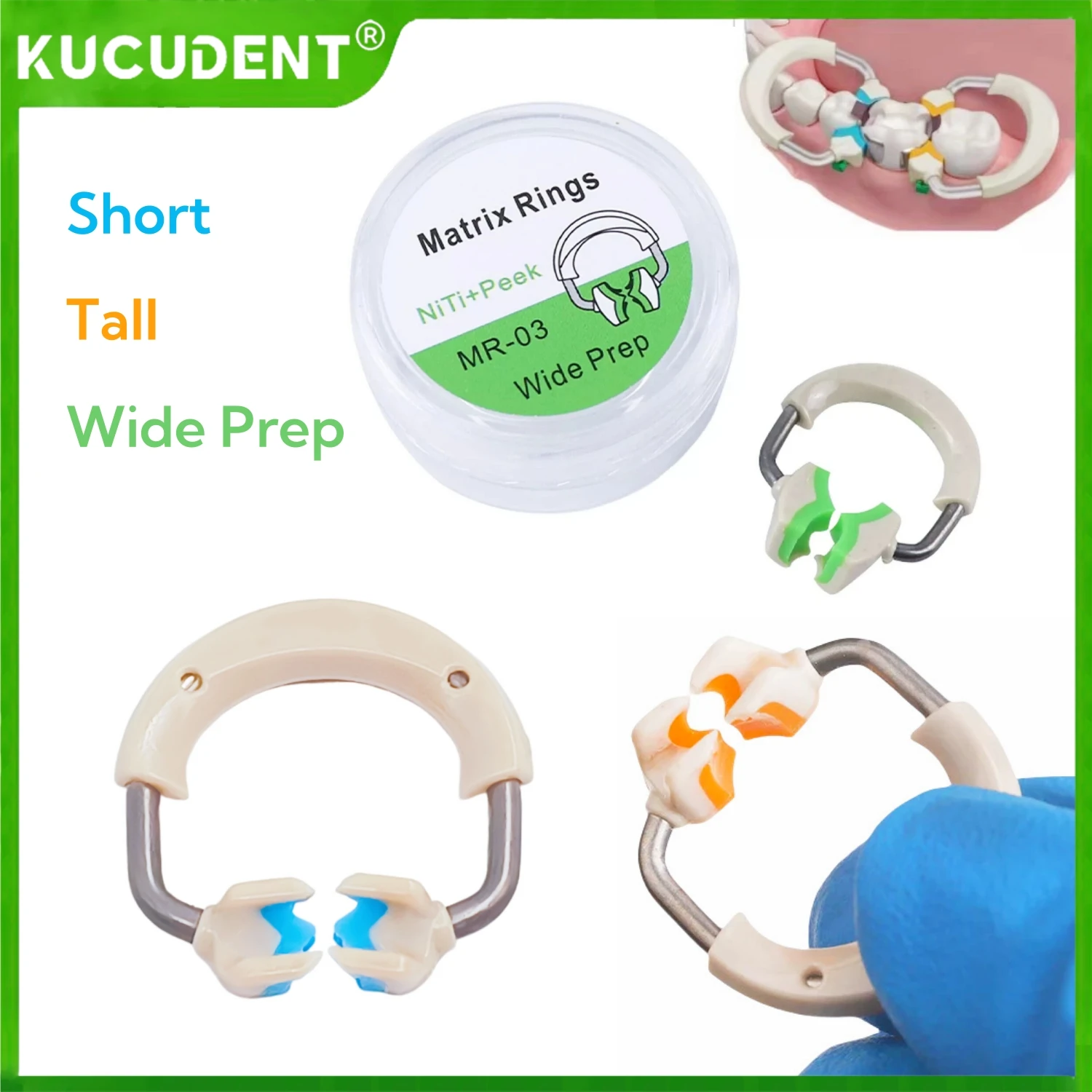 

Dental Niti Rings Matrix Bands Clip Ring Sectional Contoured Matrices System Short/Tall/Wide Metal Clamp Dentistry Tools