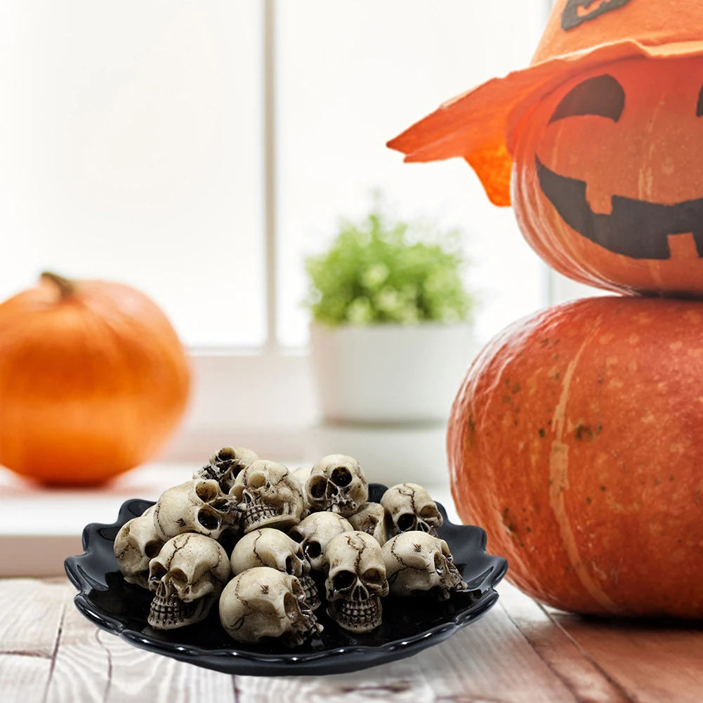 Mini-Schädel-Modell zum Sammeln, Halloween, gotische Schädel-Skulpturen, kreatives Festival-Thema, Landschaft, Garten, Topfpflanze, Dekor