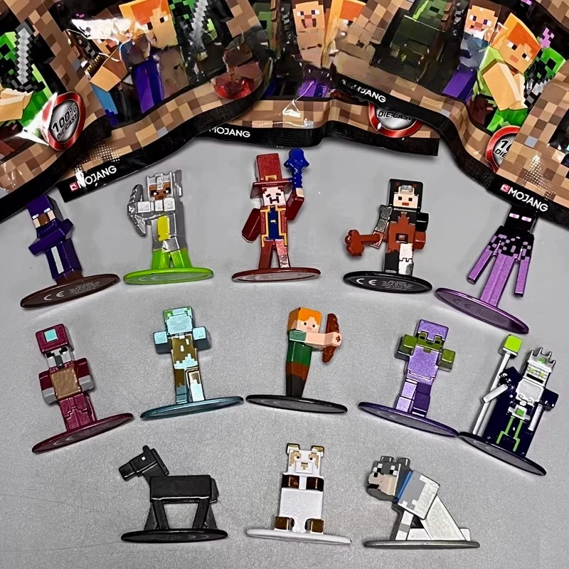 Jada Nano Metalfigs Minecraft Steve Alex Enderman Creeper Figura de Metal Fundido a Presión, Juguete de Bolsa Sorpresa, Figura de Metal Fundido a Presión de Dibujos Animados, Adorno