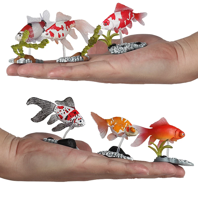 Oenux Ocean Animals Simulation Sea Life Salmon Shark Fish Model Action Figures DIY Miniature Decoration Early Education Kids Toy