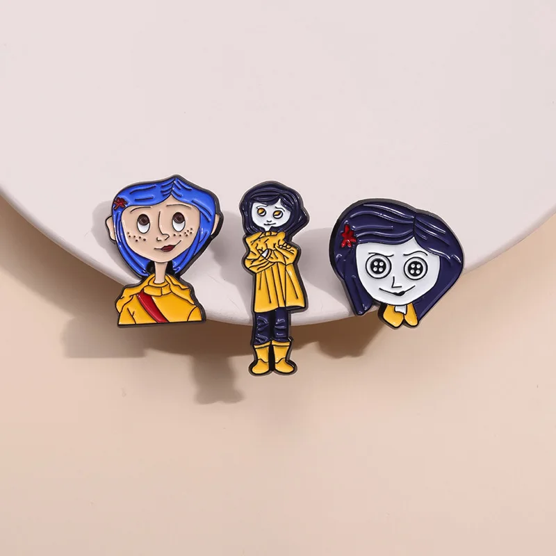 Cute Cartoon Disney Coraline the Secret Door Badge Gifts for Kids Friends Accessories Pins for Backpacks Brooches for Women Men