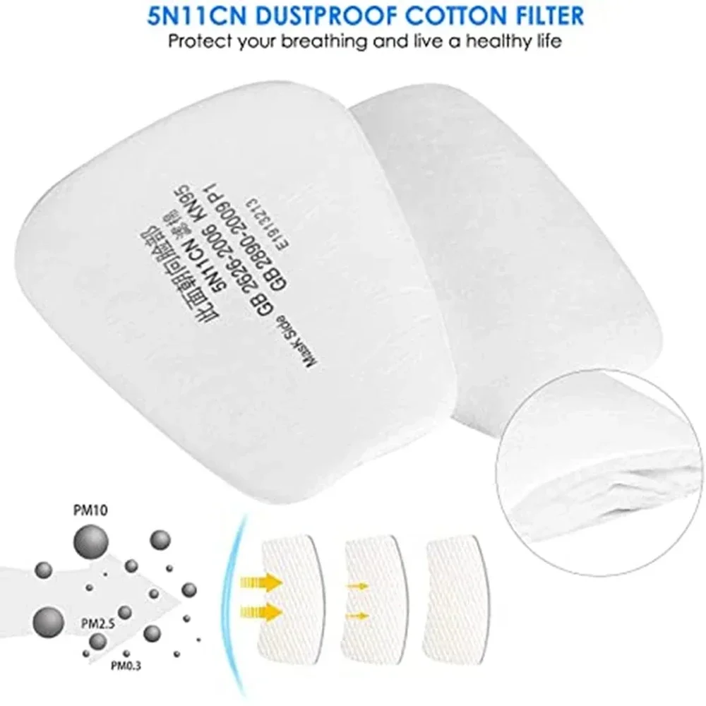 3M 6200 compatible filtro polvo electrostático 5N11 para respirador - imagen 5