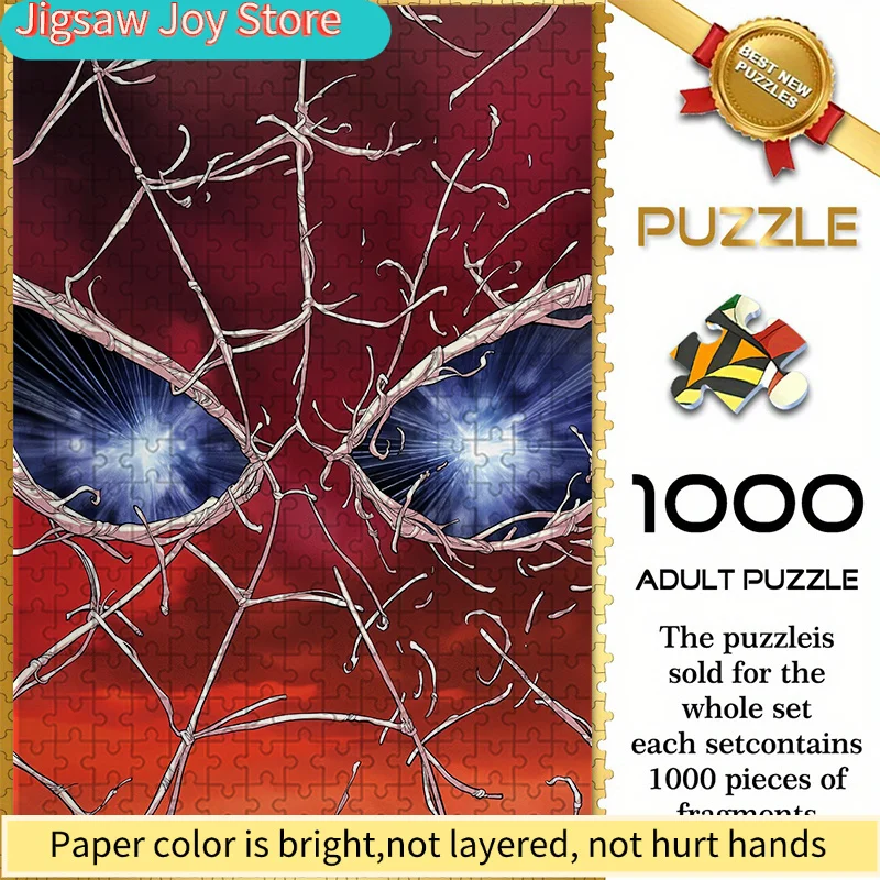 

of Marvel-Themed Seamless Puzzles Z11.1-99, Featuring a Classic Comic Close-Up of Spider-Man'S Web Pattern - Durable Thick Puz