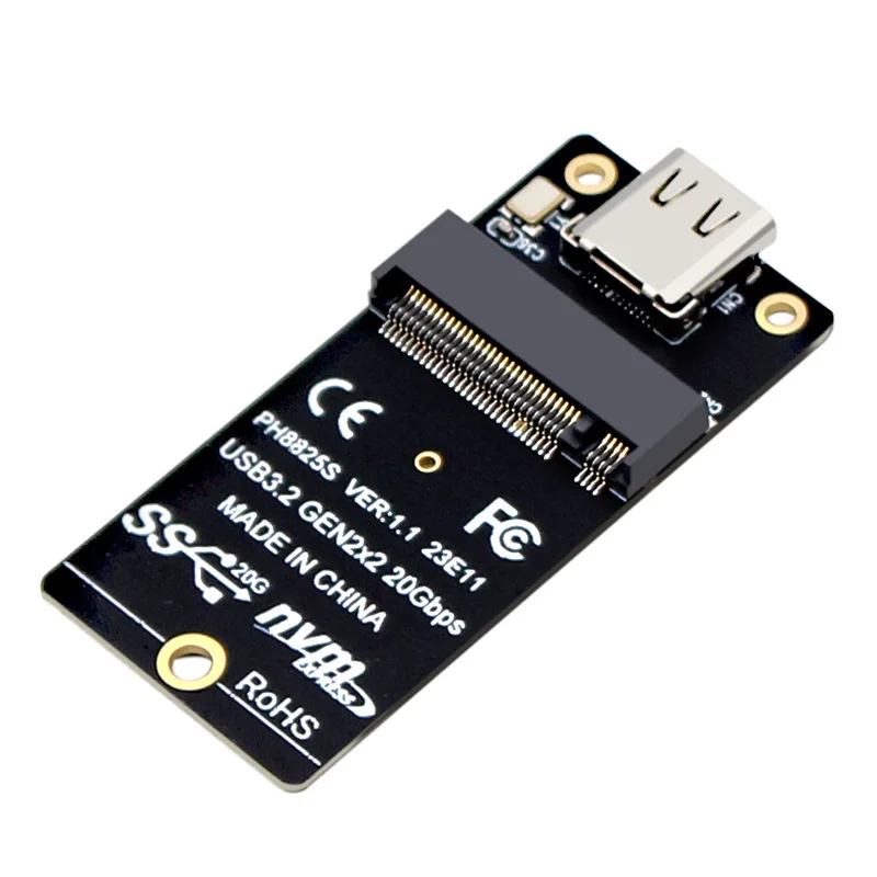 NVME Conversion Board M.2 To Type C SSD Adapter USB3.2 Gen2x2 20Gbps Adapter Board 2000MB/s for SSD 2230/42/60/80