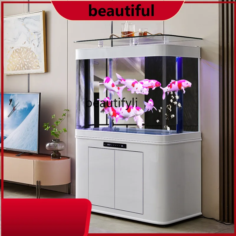 

Glass Fish Tank Large Floor Office Living Room Ecological Change Water Intelligent Mute Aquarium H
