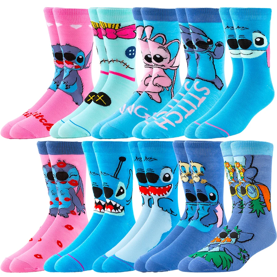 

10pairs MINISO Disney Anime Socks Men Women Long Socks Cartoon Novelty Funny Calcetines