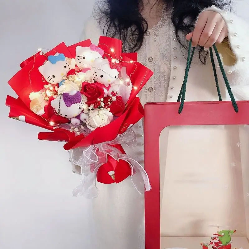 

Festive Christmas Valentine's Day Cartoon Flower Bouquet