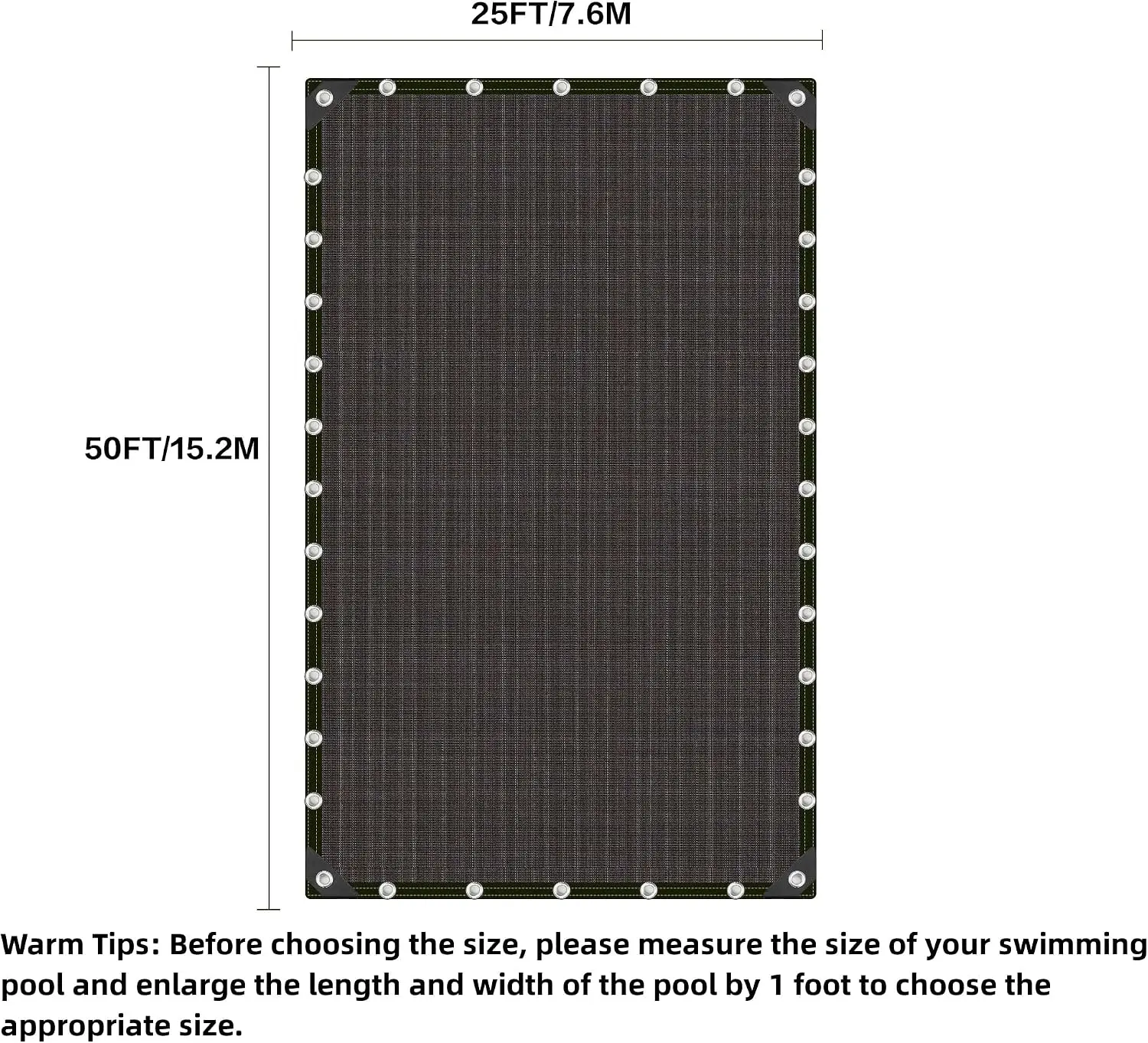 25x50 FT Pool Leaf Net Cover for Inground Pools/Above Ground Pools, Rectangle Mesh Pool Cover Swimming Pool Accessories